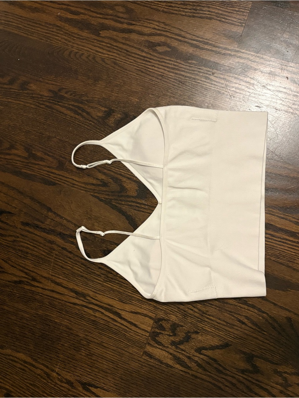 Cream V-Neck Ribbed Cropped Cami - Picture 2 of 2